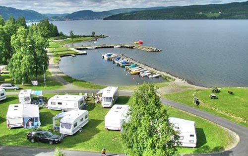 Campingplass på Biristrand i Innlandet